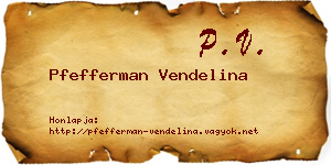Pfefferman Vendelina névjegykártya